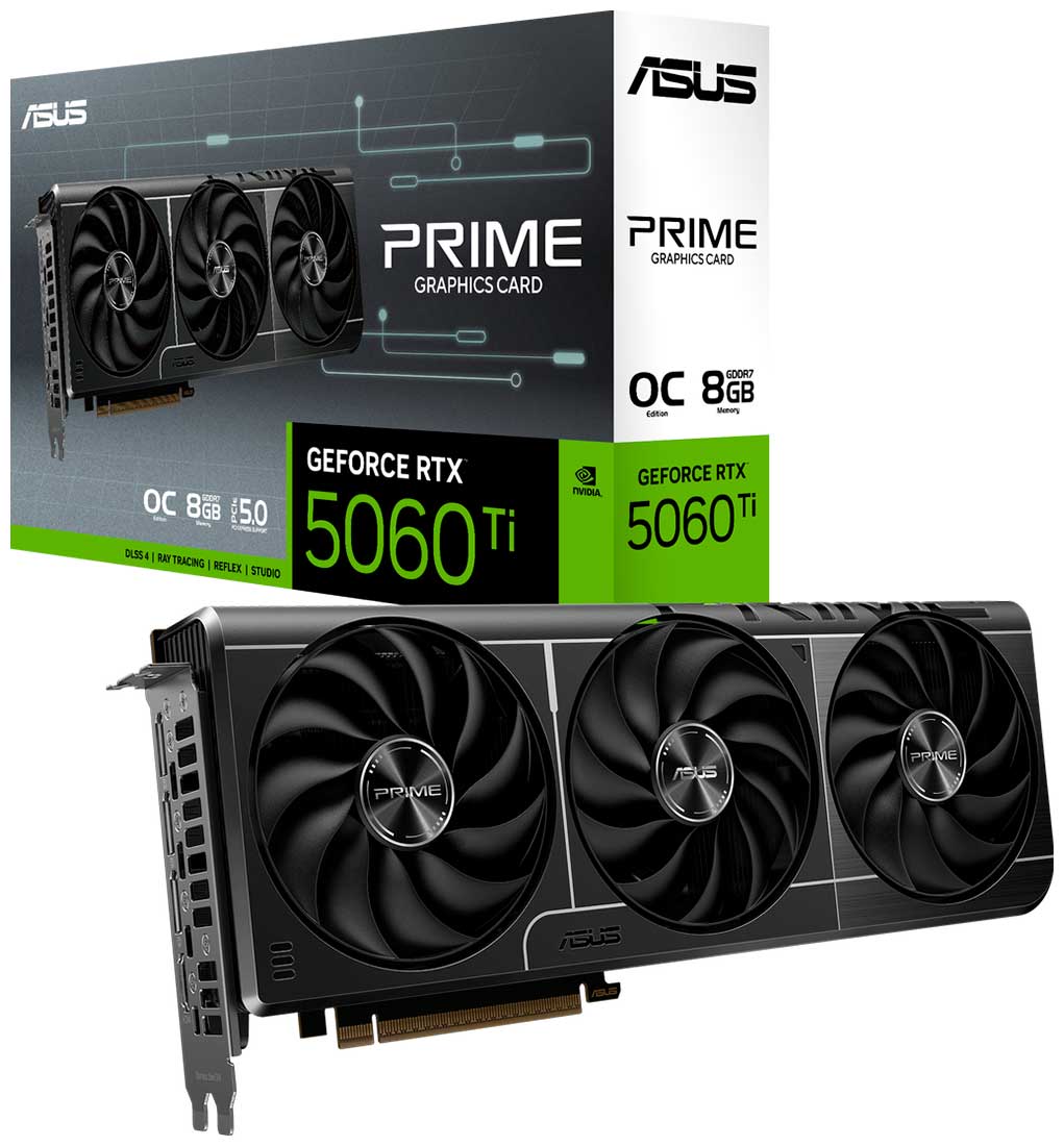Изображение товара Видеокарта Asus GeForce RTX 5060 Ti PRIME OC 8GB (PRIME-RTX5060TI-O8G)