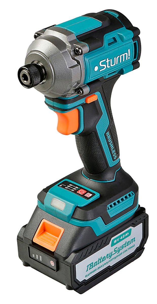 Изображение товара Винтоверт ударный Sturm! бесщёточный, 18 В, 1 BatterySystem, 250 Нм 1/4 1x4.0 Ач, кейс (CD250H)