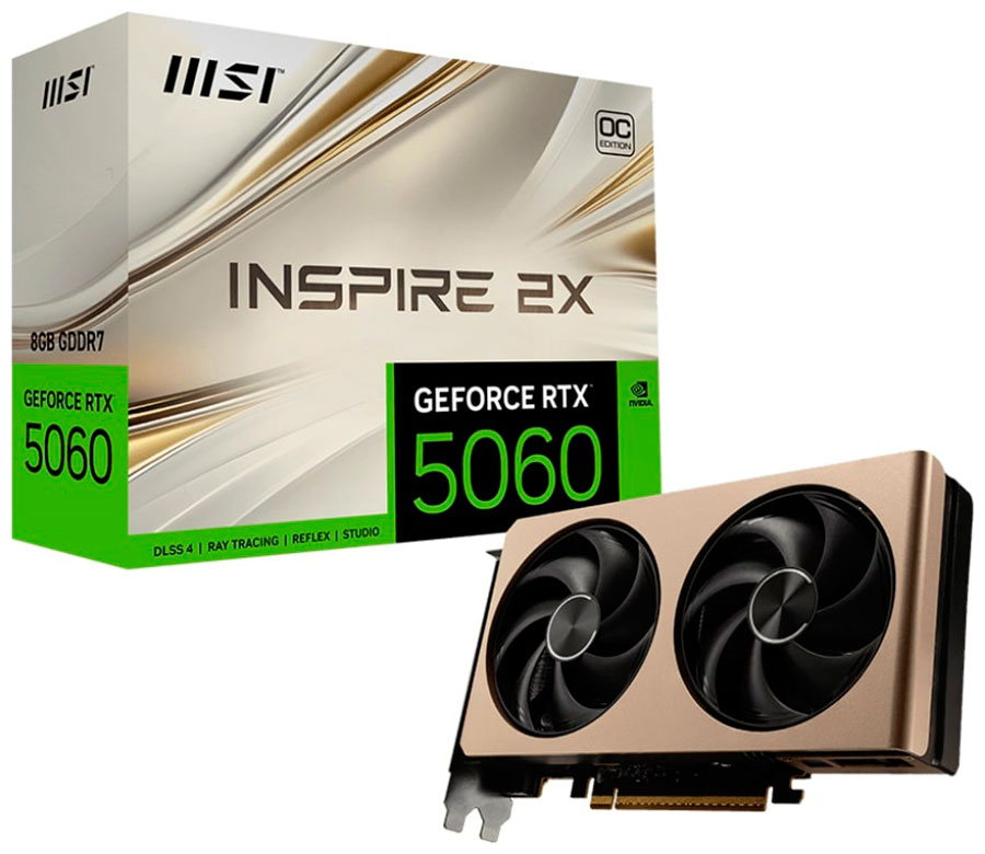 Изображение товара Видеокарта MSI GeForce RTX 5060 8G INSPIRE 2X OC