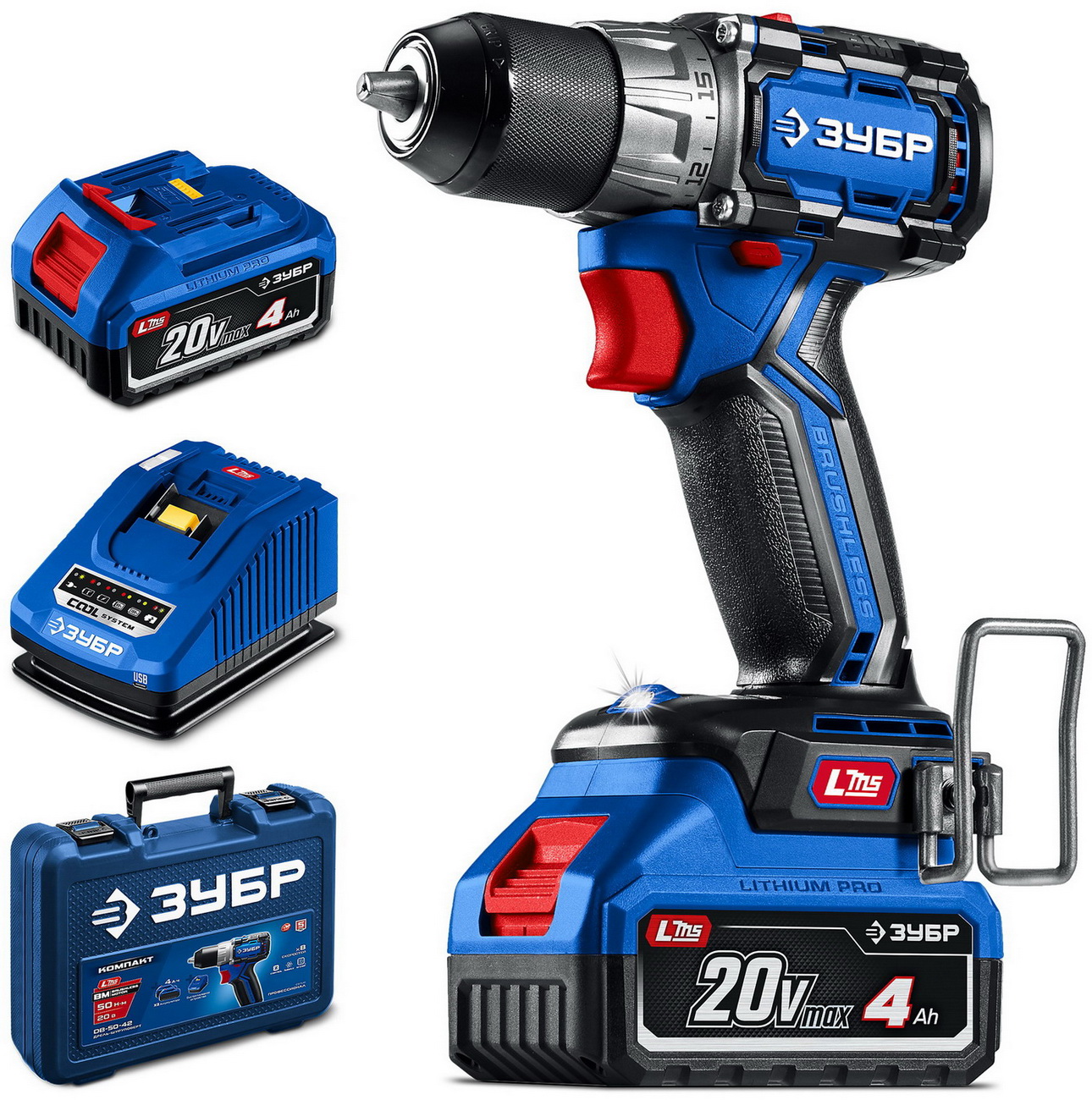 Изображение товара Дрель-шуруповерт Зубр КОМПАКТ #3, кейс, 50 Нм, Li-Ion, 20 В, 8 скоростей