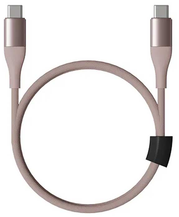 Изображение товара Кабель Solove Type-C/Type-C 1м 20W PD нейлон защитный чип DW3 Pink