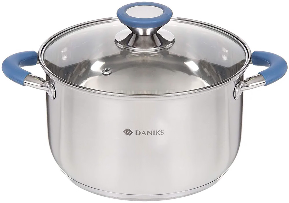 Изображение товара Кастрюля с крышкой Daniks Сиена 3.9L для всех типов плит с нержавеющей сталью