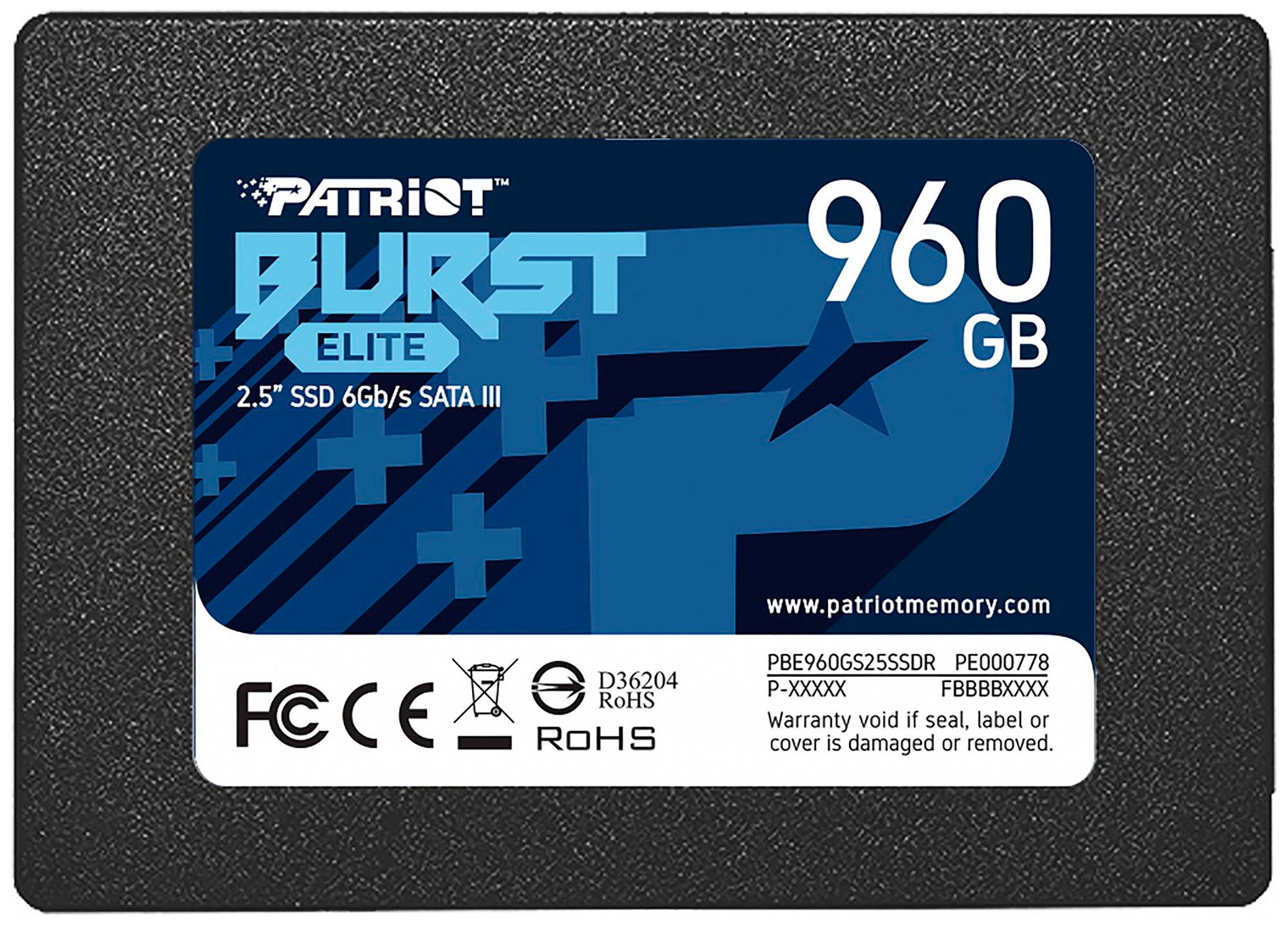 Изображение товара SSD Patriot Memory Burst Elite 960 Гб SATA III быстрый накопитель