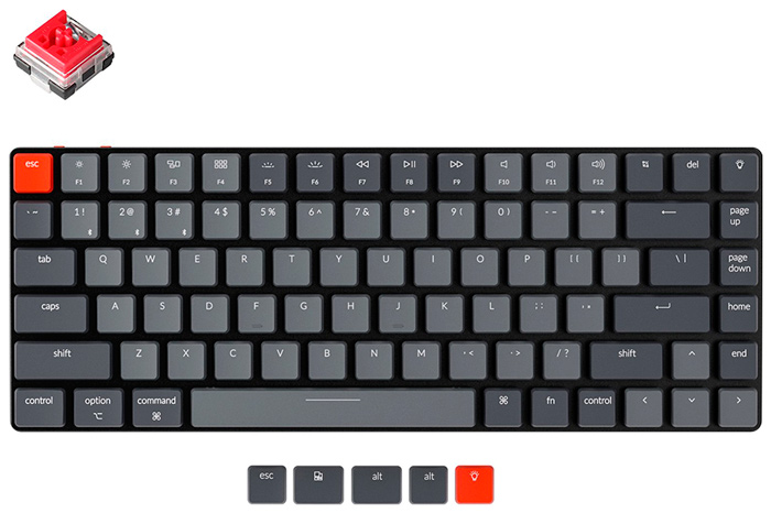 Клавиатура беспроводная Keychron K3, Red Switch (K3D1) клавиатура keychron k3 brown switch k3e3 84 клавиши rgb подсветка