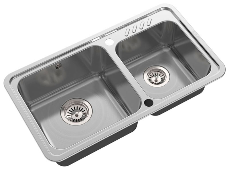 Изображение товара Кухонная мойка Oulin OL-H9903 с двумя чашами и Pop-Up системой