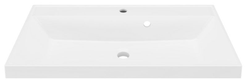 Изображение товара Раковина Alba 800 из литьевого мрамора белая прямоугольная монтаж сверху