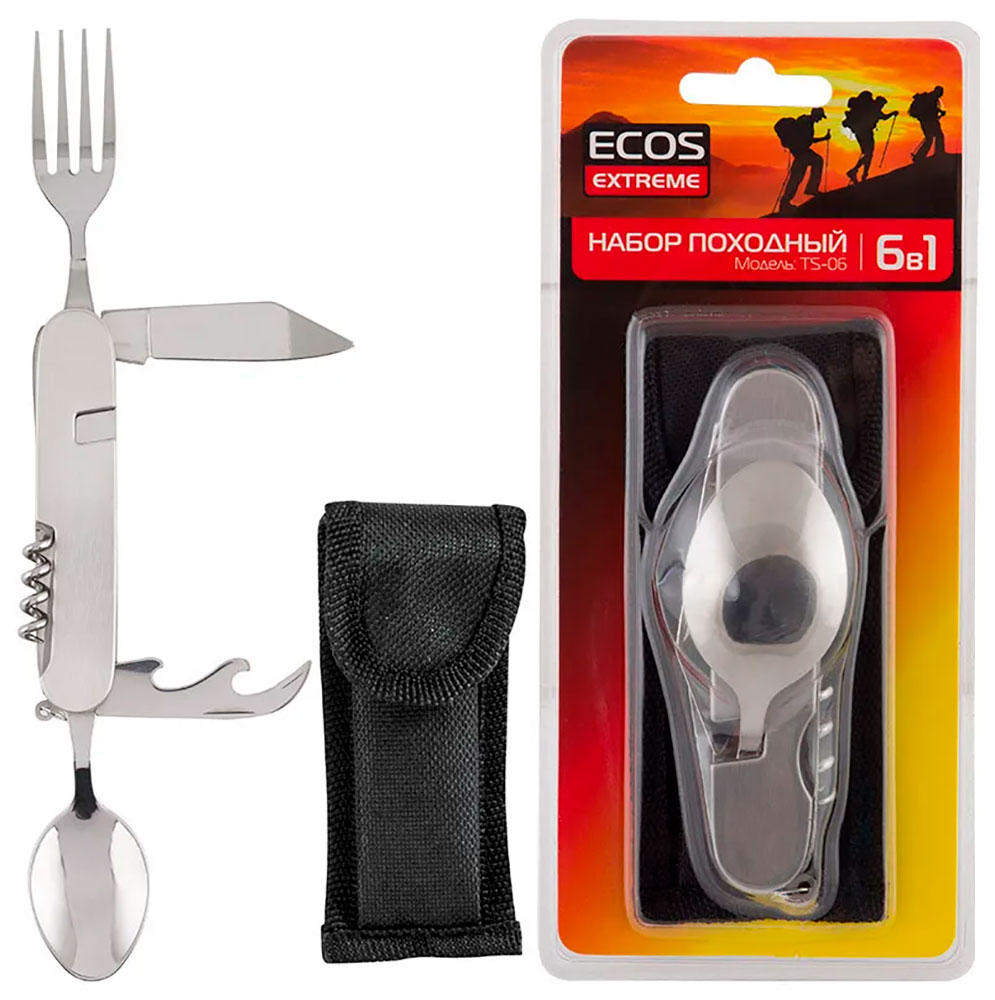 Изображение товара Набор столовый походный мультитул Ecos TS-06 6 в 1 (006906)