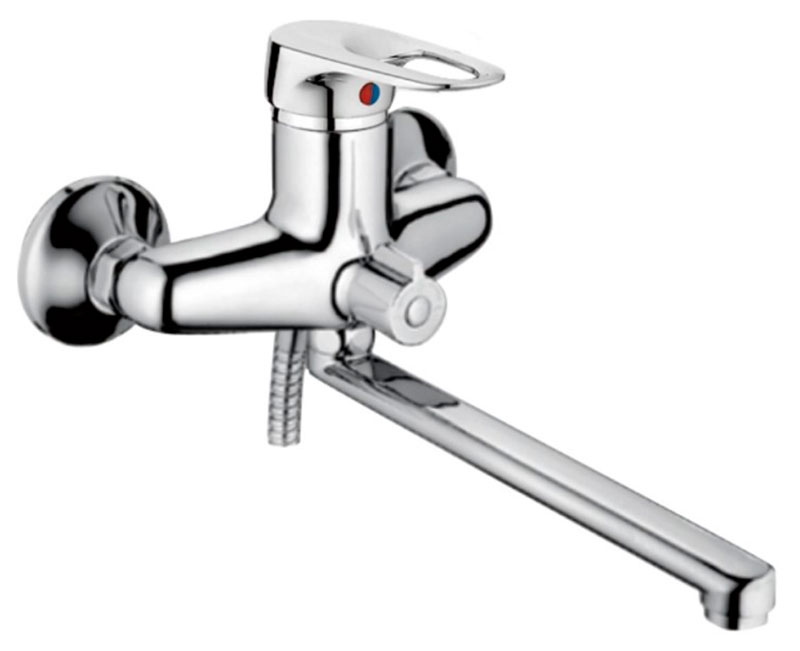 Изображение товара Смеситель для ванны Haiba HB04 с душевым гарнитуром хромированный