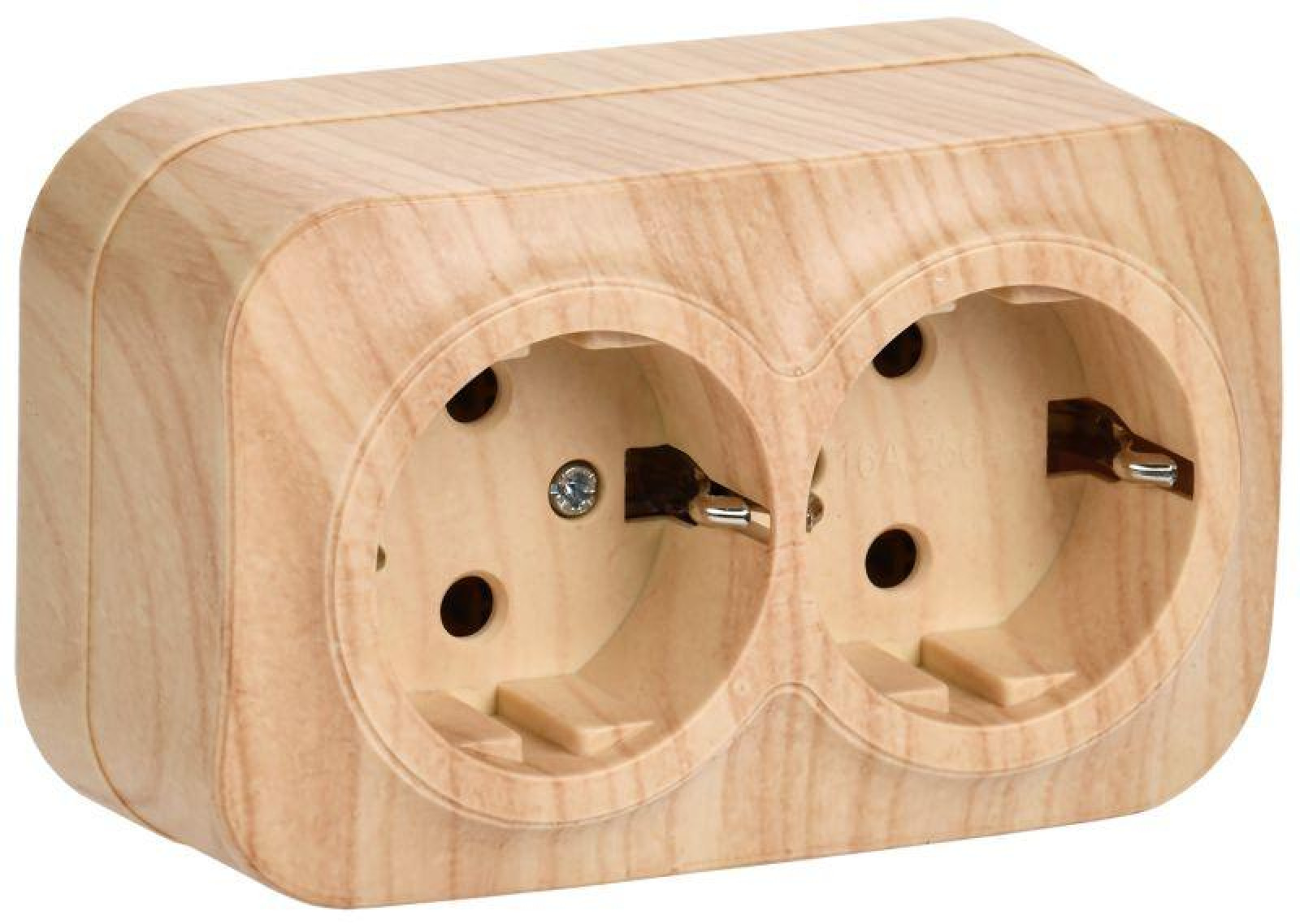 Изображение товара Розетка IEK 2-м ОП GLORY РС22-3-ХС 16А с заземлением