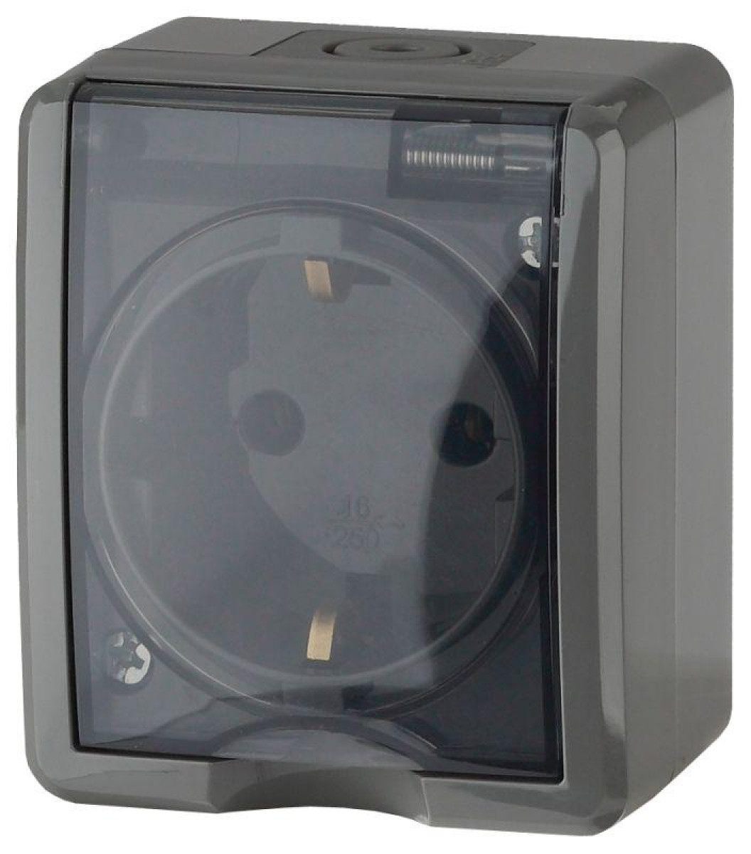 Изображение товара Розетка ЭРА 1-м ОП Эксперт IP54 16А 250В 2P+E защита шторки