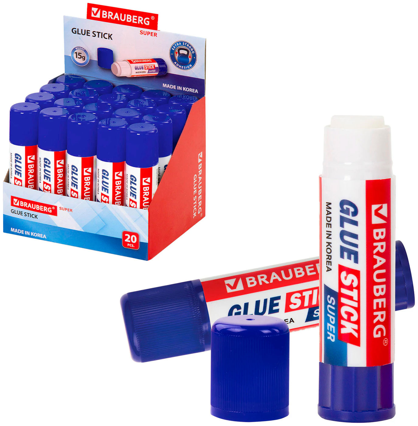 Изображение товара Клей-карандаш Brauberg SUPER 15 г 20 шт Южная Корея