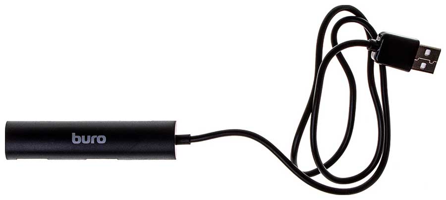 Разветвитель USB Buro BU-HUB4-0.5R-U2.0, 4порта, черный цена и фото