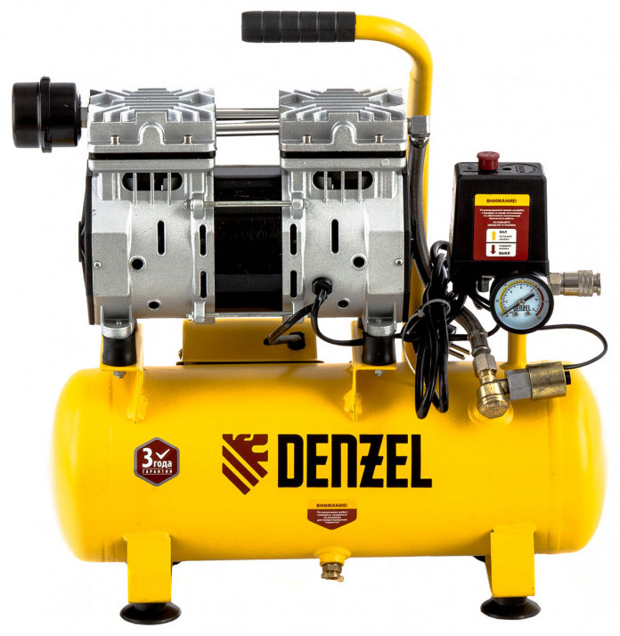 Компрессор Denzel DLS 650/10 58021 компрессор воздушный безмаслянный bl 1100 6 1100вт ресивер 6 литров 180 л мин сибртех