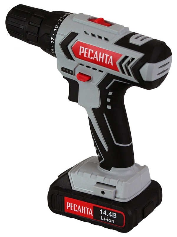 

Дрель-шуруповерт Ресанта ДА-14-2ЛК Серо-черный