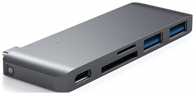Изображение товара USB-хаб Satechi Type-C USB 3.0 Passthrough Hub для Macbook 12" серый