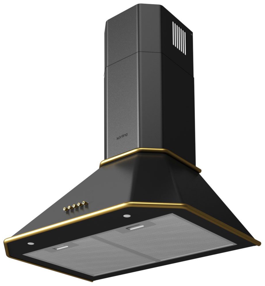 Изображение товара Купольная вытяжка Korting KHC 6839 RGN черный золото 850м3/ч с LED освещением