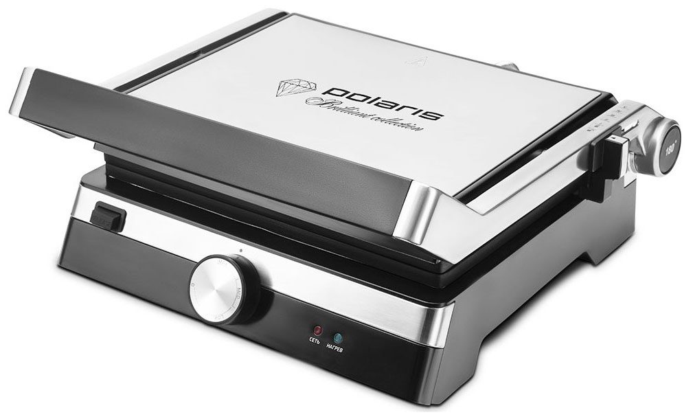 

Электрогриль Polaris PGP 1902 Brilliant Collection, Нержавеющая сталь/черный