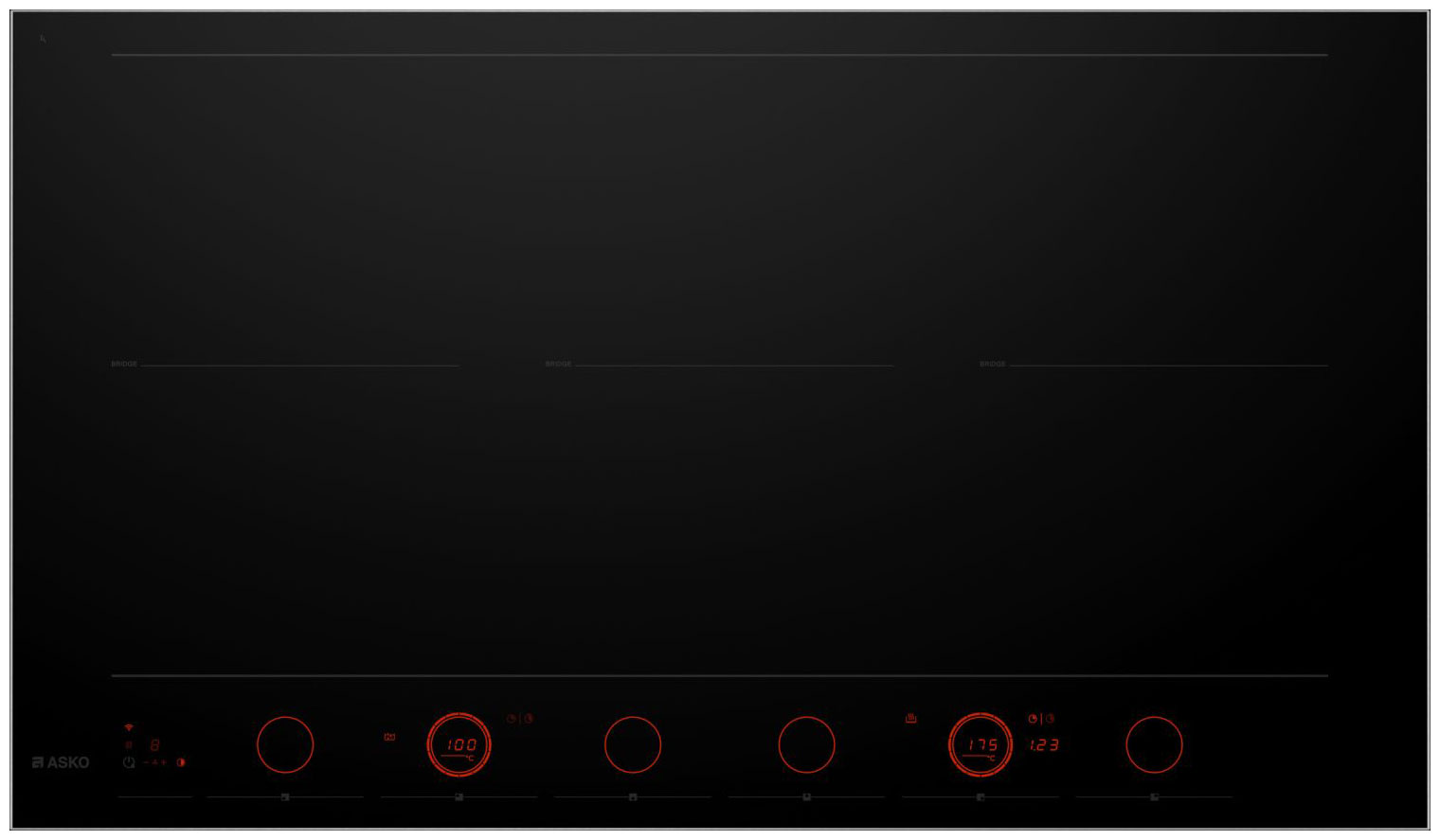 Изображение товара Электрическая индукционная варочная панель Asko HID956GC с 6 зонами и управлением Wi-Fi