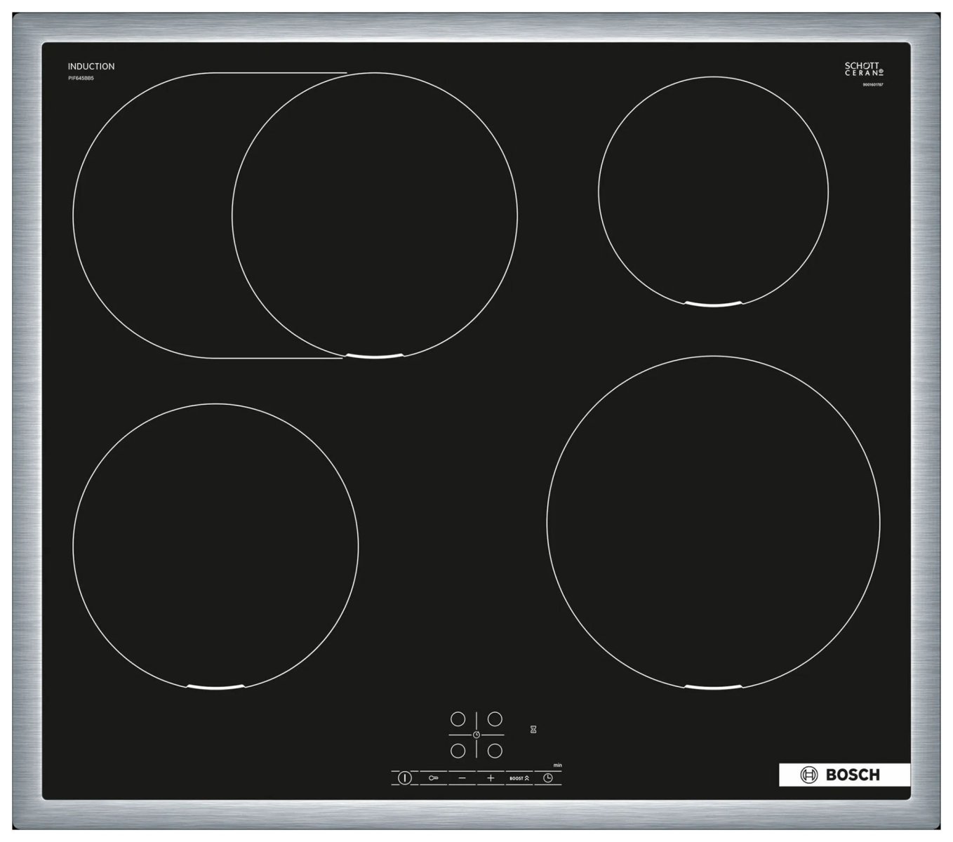 Изображение товара Электрическая варочная панель Bosch Serie 4 PIF645BB5E стеклокерамика 1 овальная зона