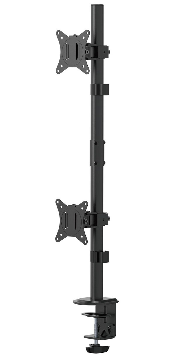 Изображение товара Кронштейн настольный UniTeki FMT62 для двух мониторов черный наклонно-поворотный