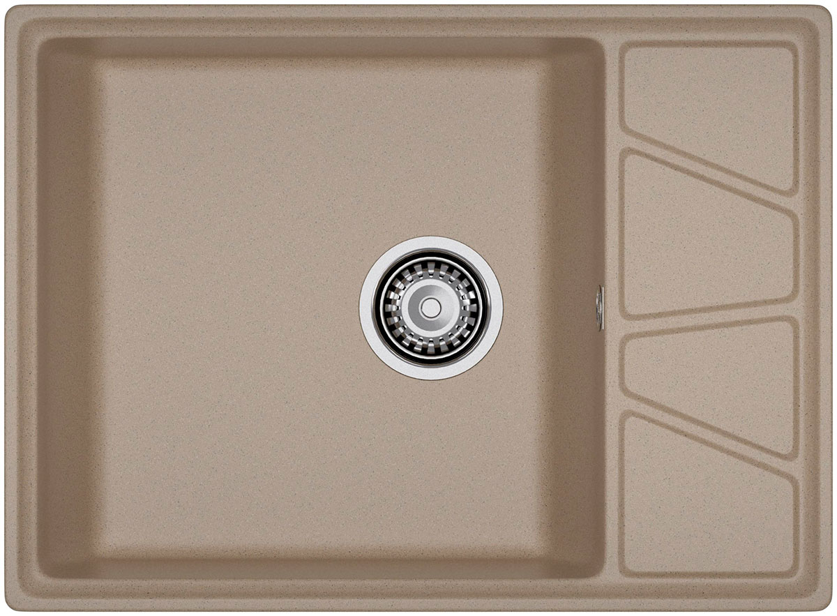 Изображение товара Кухонная мойка GranFest VERTEX 680L 1-чаша, песочный цвет, размеры 680х500 мм