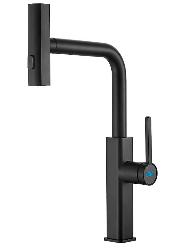 Изображение товара Смеситель для раковины Haiba HB824-7 черный с выдвижным изливом