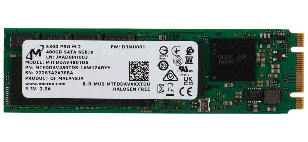 

Серверный накопитель SSD Crucial M.2 5300 PRO 480 Гб SATA III (MTFDDAV480TDS-1AW1ZABYY)