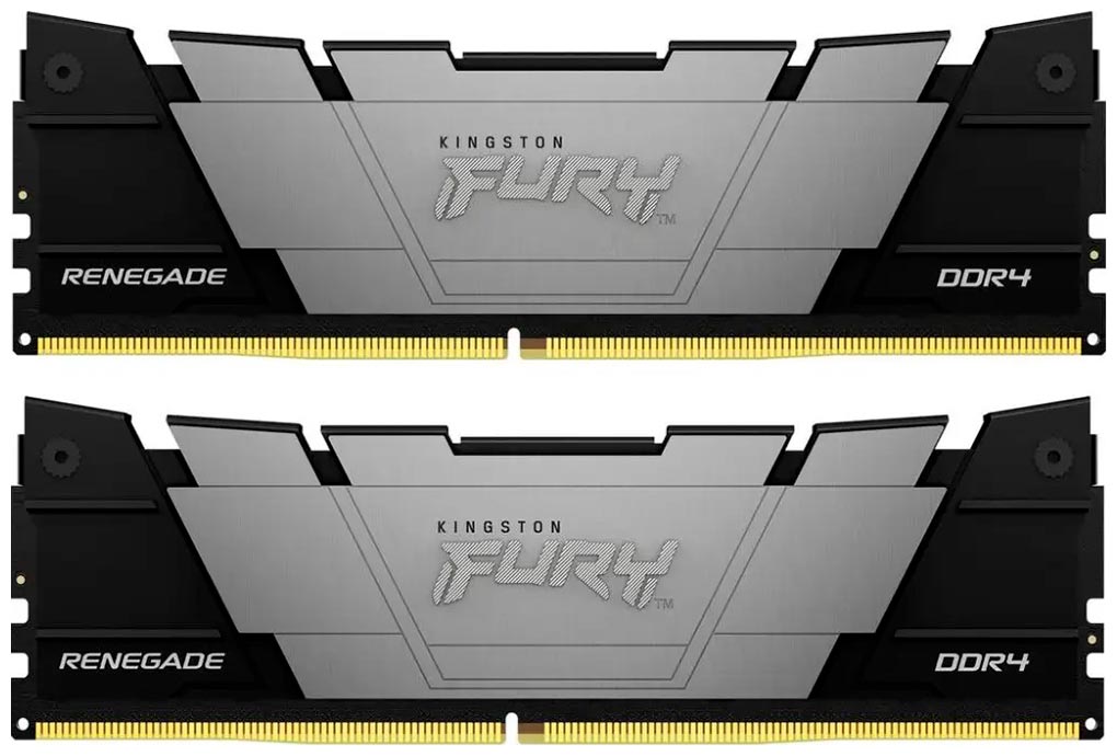

Оперативная память Kingston DDR4 16Gb (2x8Gb) 4800MHz FURY Renegade Black (KF448C19RB2K2/16), Черный/серый