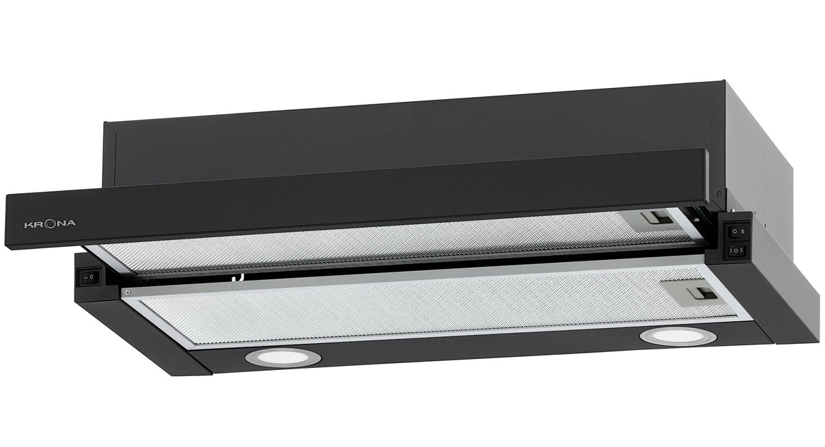 Изображение товара Вытяжка Krona KAMILLA T 500 BLACK телескопическая 450 м3/ч светодиодное освещение