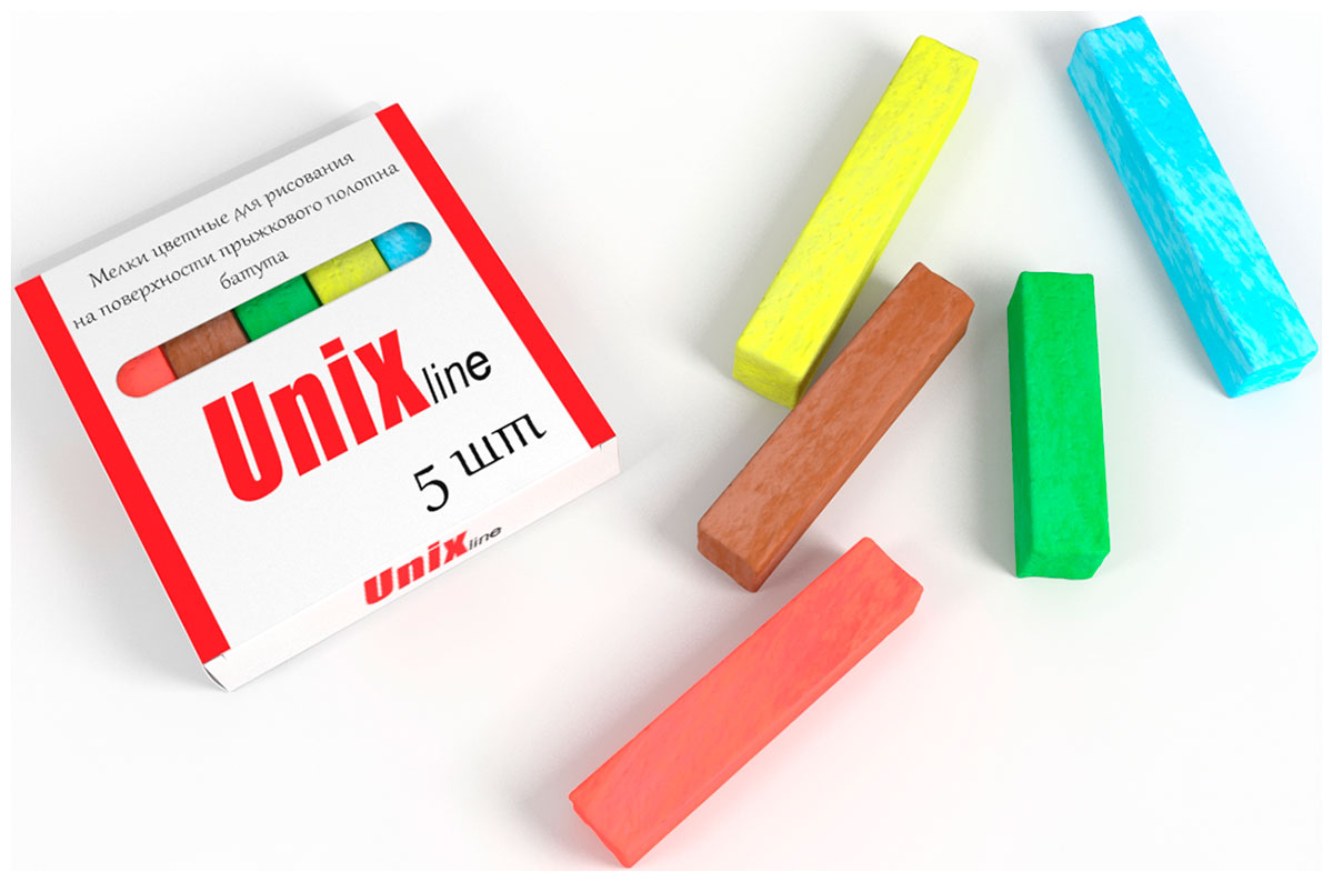 Изображение товара Мелки для рисования на батуте Unix Line, 5 шт.