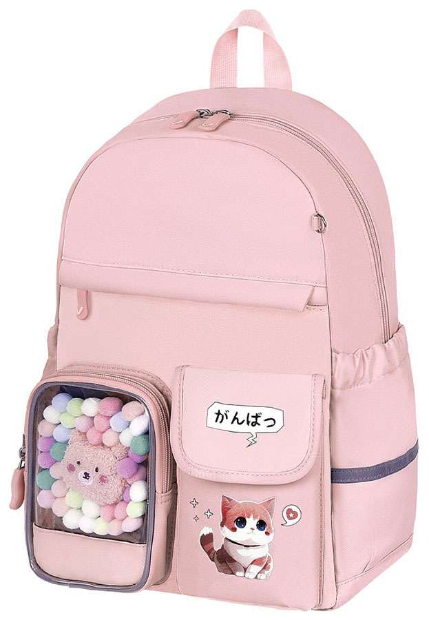 Изображение товара Рюкзак Brauberg PASTEL anime kitten для девочек 16 л персиковый