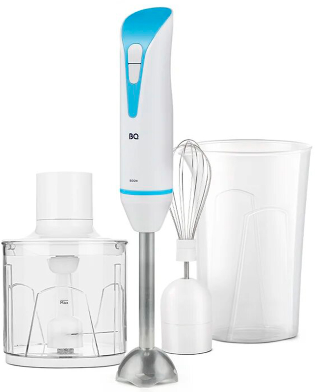 Изображение товара Блендер ручной BQ HB800S белый голубой мощность 800 Вт 2 скорости