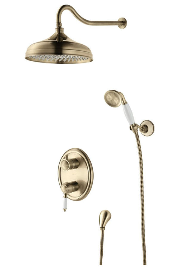 Изображение товара Встраиваемый смеситель Lemark LM4829B с верхним душем бронза латунь