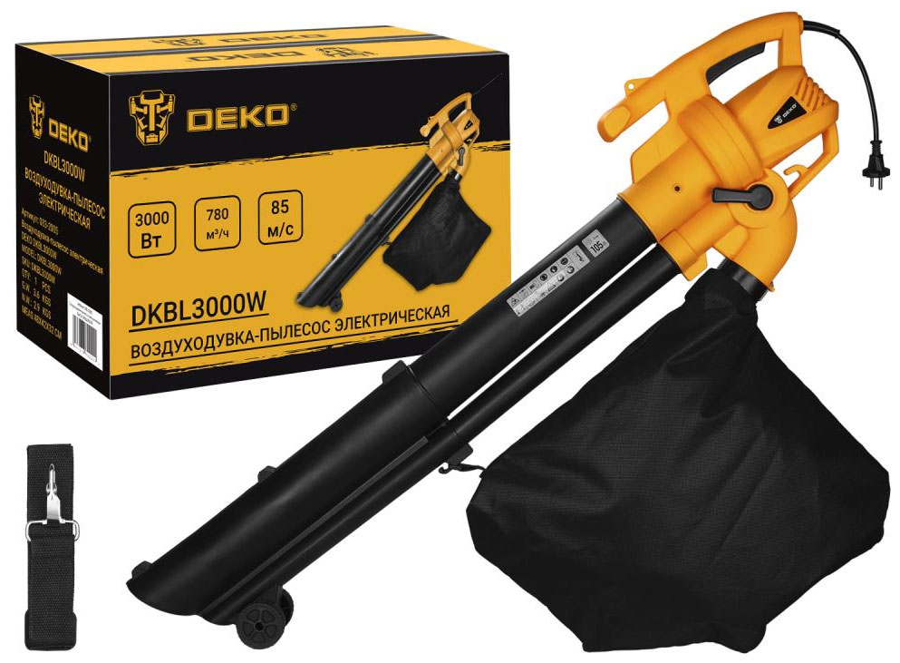 Изображение товара Воздуходувка Deko DKBL3000W мощностью 3000 Вт с функцией измельчения