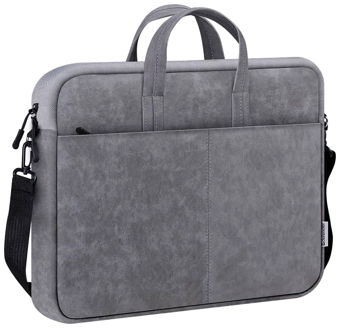 Изображение товара Сумка для ноутбука Defender Solid 15.6, PU кожа, серый, карман