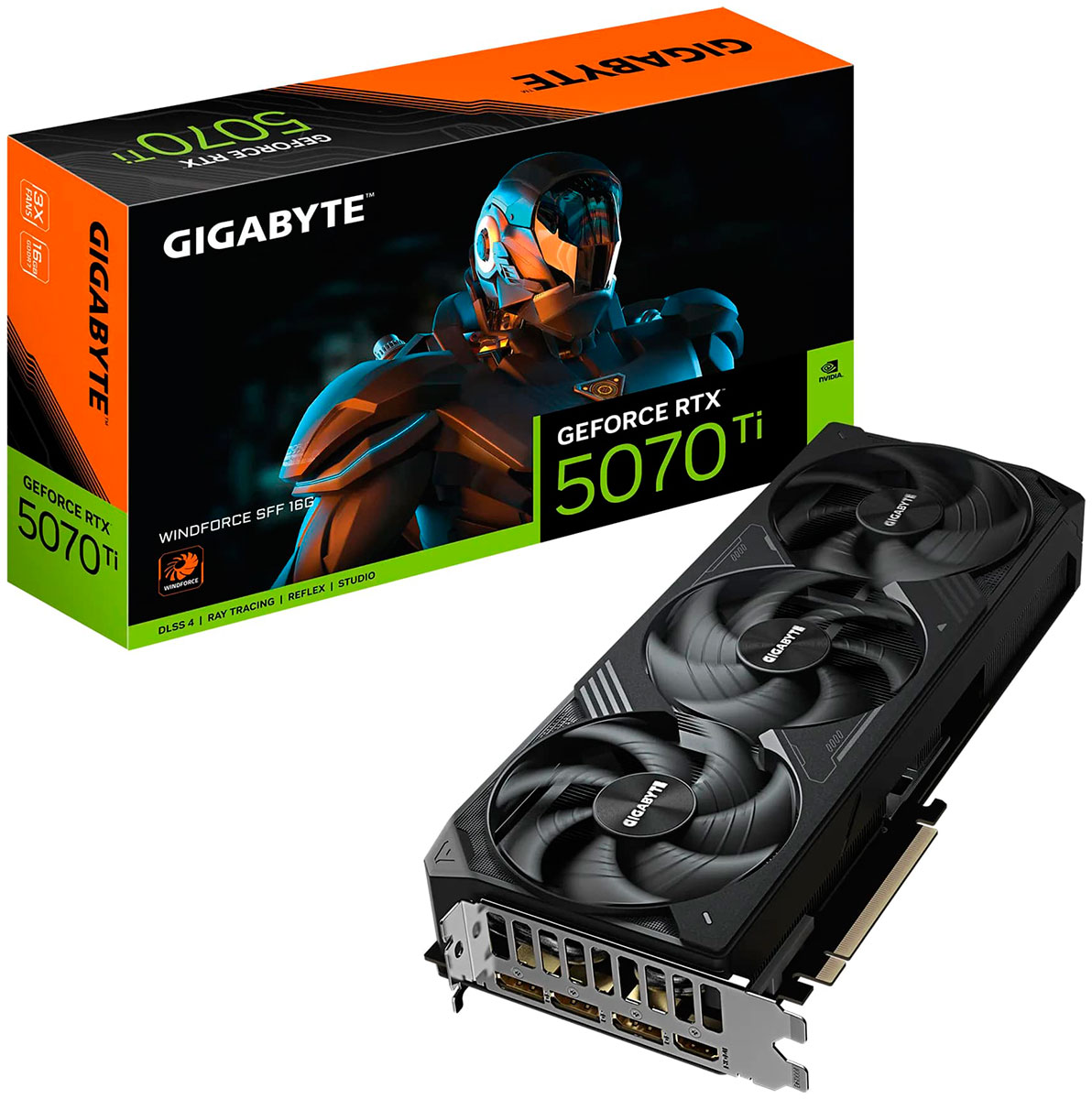 Изображение товара Видеокарта Gigabyte GeForce RTX 5070 Ti WINDFORCE SFF 16GB (GV-N507TWF3-16GD)