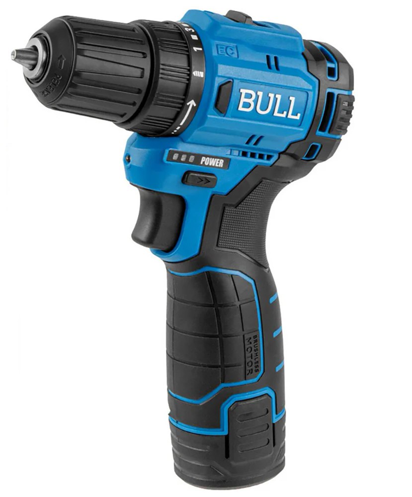 Изображение товара Аккумуляторная дрель-шуруповёрт Bull SR 1203 в кейсе, бесщеточный, 12 В, 37 Нм, 2х2 А*ч акб БЗП 10 мм