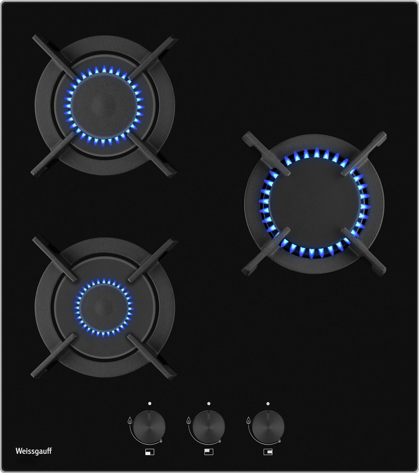 

Газовая варочная панель Weissgauff HG 453 BGV, Черный