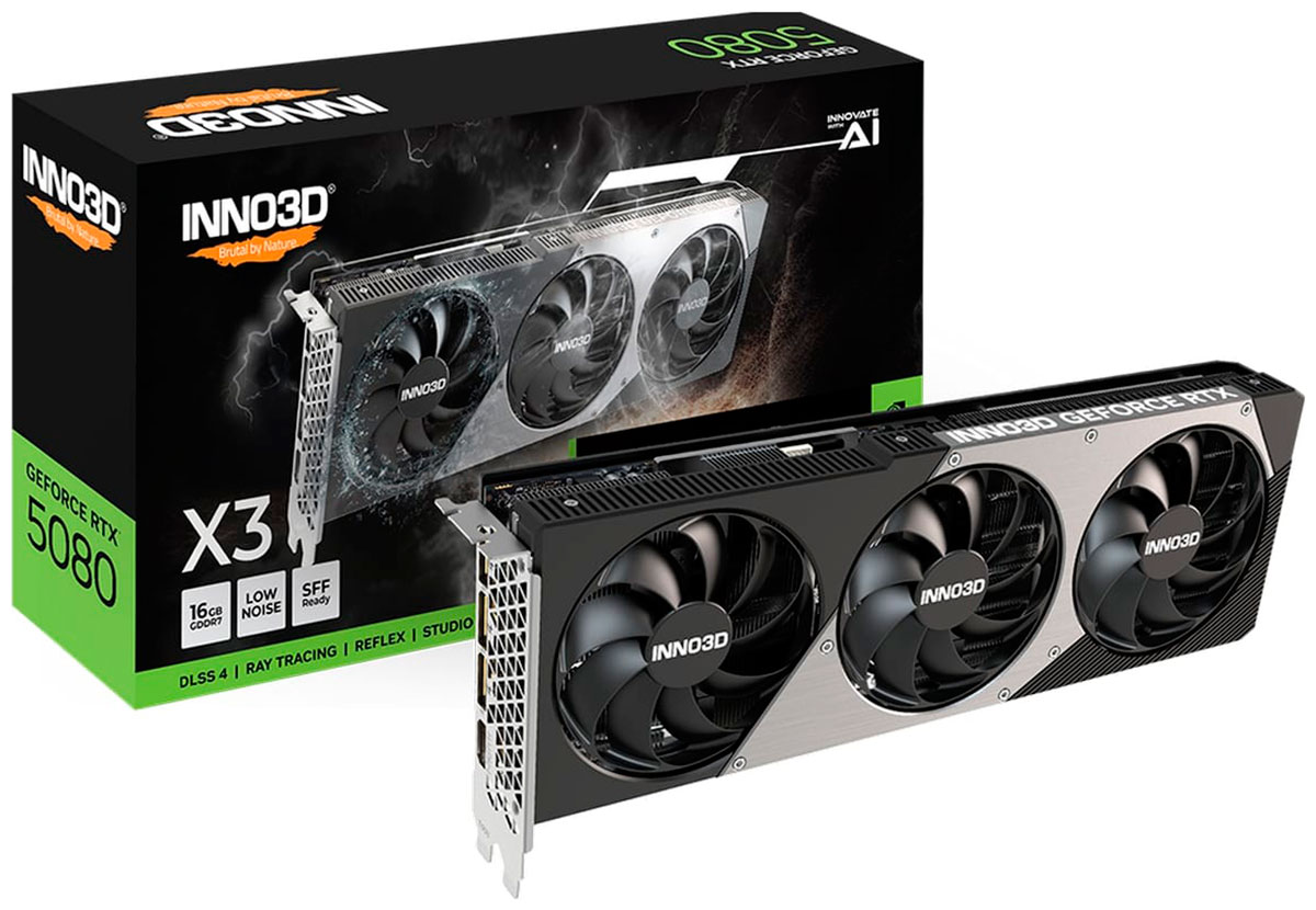 Изображение товара Видеокарта INNO3D GeForce RTX 5080 X3 16GB (N50803-16D7-176068N)