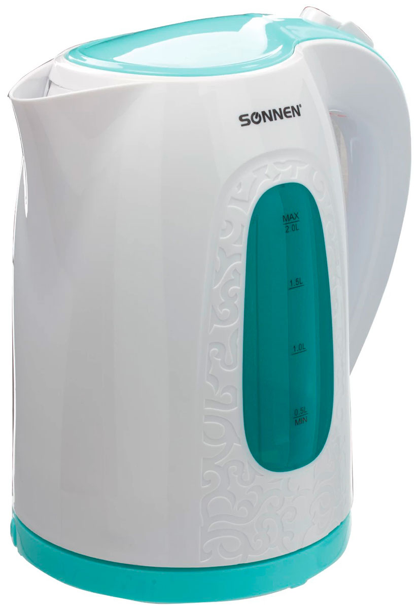 Изображение товара Электрический чайник Sonnen KT-2016 2 литра, 2200 Вт, бело-голубой дизайн