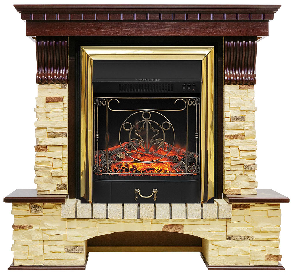 Изображение товара Каминокомплект Royal Flame Pierre Luxe сланец с очагом Majestic FX BR (темный дуб) 10966664910204