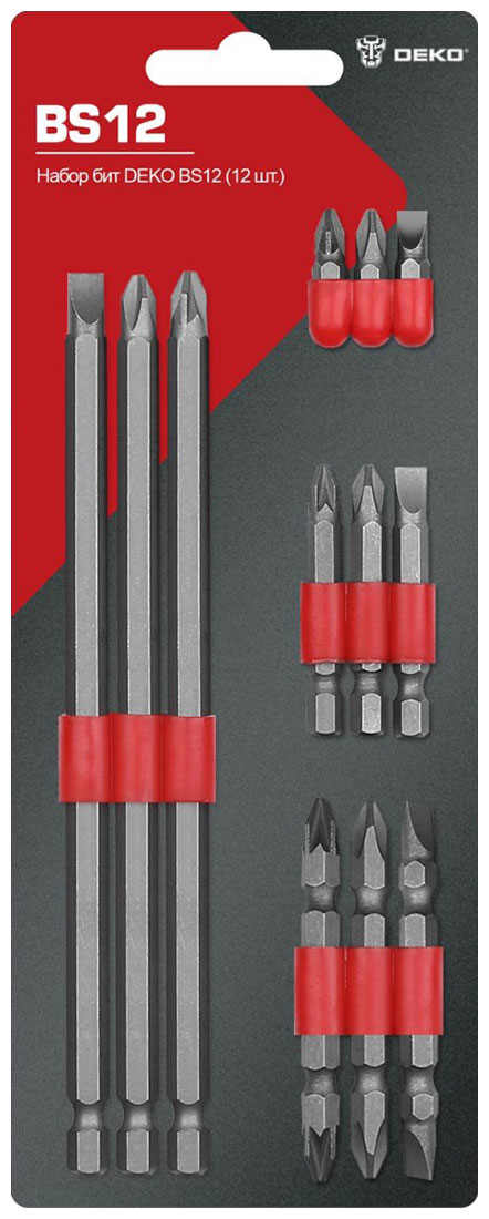 Изображение товара Набор бит Deko BS12 (12 шт.) серый