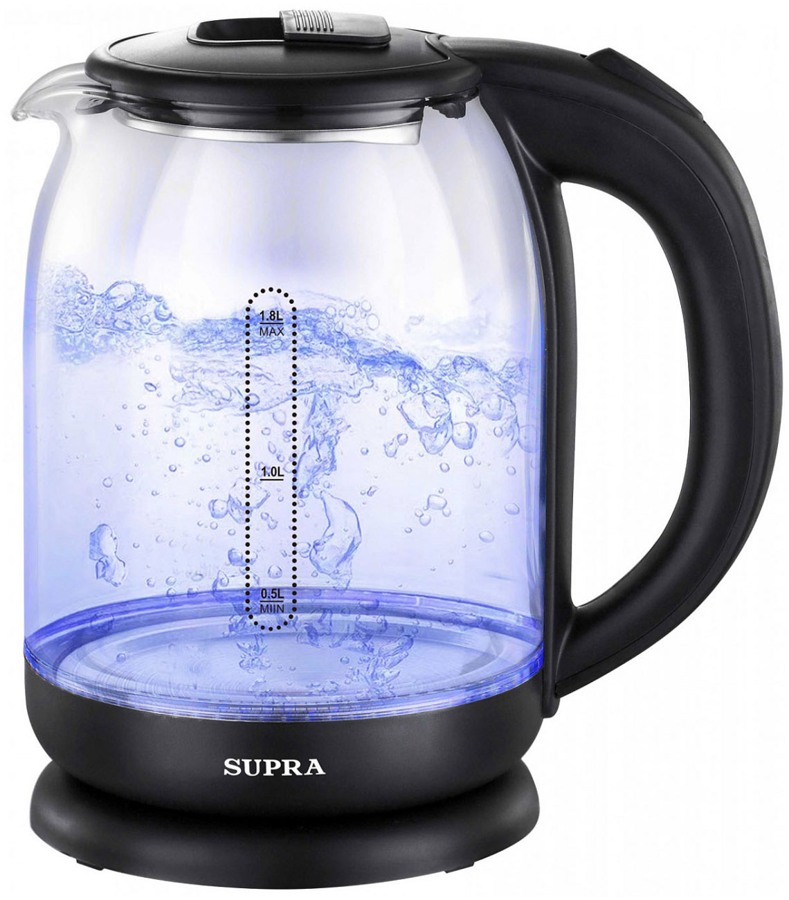 

Чайник электрический Supra KES-1851G стекло, Черный