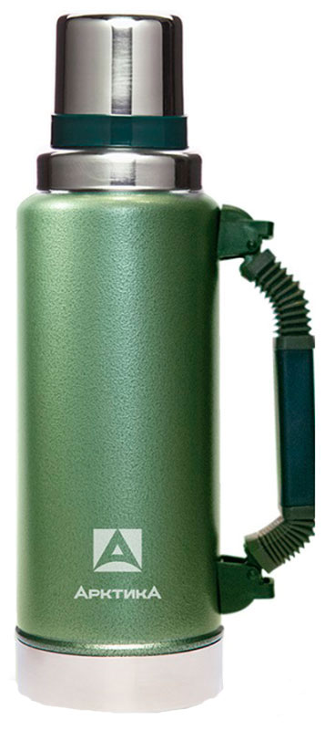 Изображение товара Термос Арктика 1,25 л зеленый с ручкой
