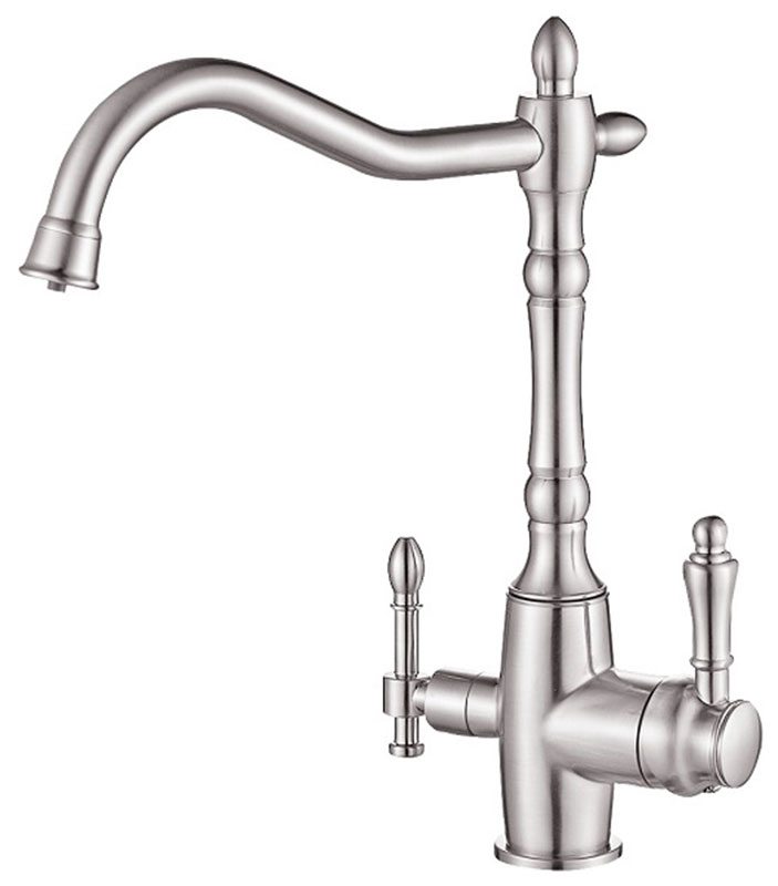 Изображение товара Кухонный смеситель Zorg SH 812 SATIN - двухканальный латунь сатин