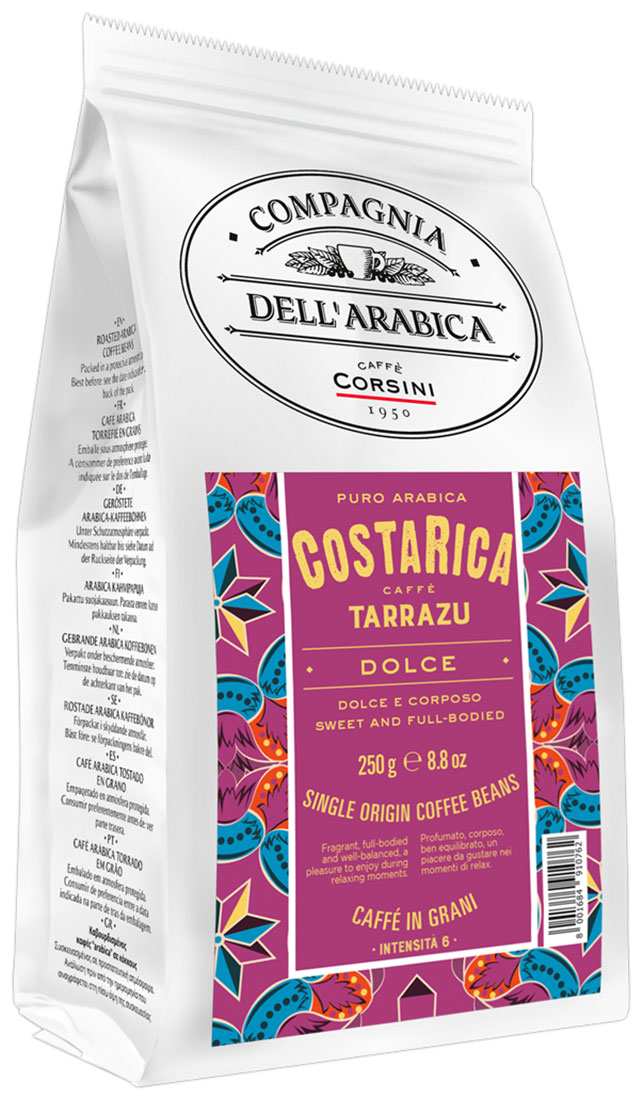 Кофе в зернах Compagnia Dell'Arabica Puro Arabica Costa Rica Tarrazu (250 г) м/у кофе зерновой marcony espresso caffe 100% arabica 500г мягкая упаковка
