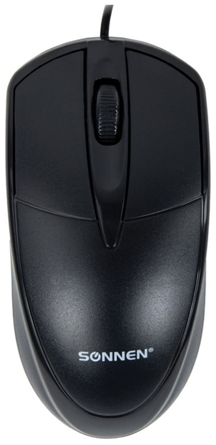 цена Мышь проводная Sonnen B61, USB, 1000 dpi, 2 кнопки колесо-кнопка, оптическая, черная, 513513