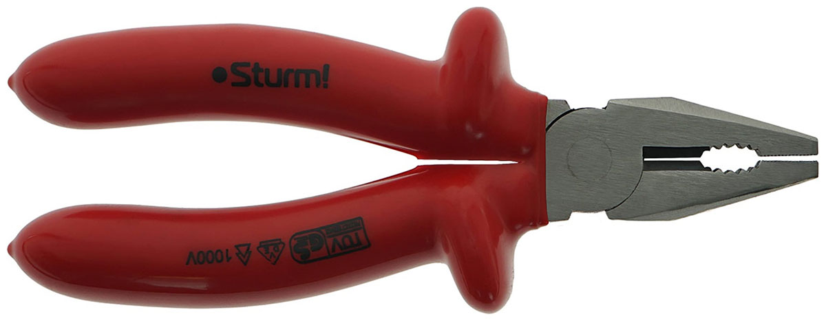 Изображение товара Пассатижи Sturm 1020-03-1-180 с диэлектрическими рукоятками, 180 мм, сталь