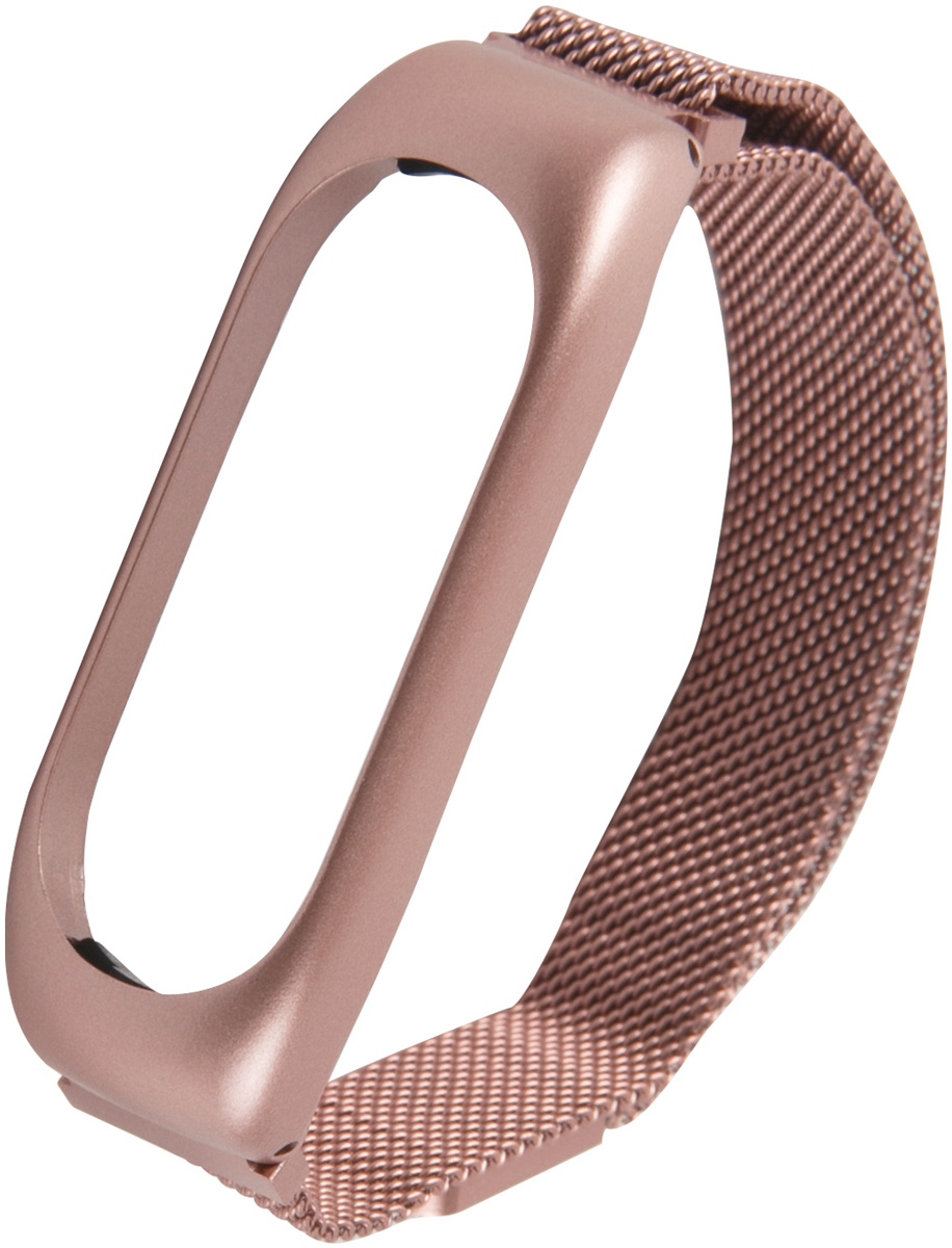 Ремешок Red Line для фитнес-браслета Xiaomi Mi Band 5/ Mi Smart Band 6, металлический с магнитом розовый фото