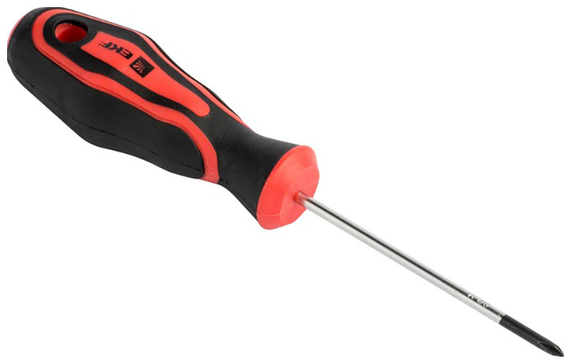 Изображение товара Отвертка EKF Master PH2x100 мм - крестовая, двухкомпонентная рукоятка